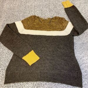 NAPA GIRL M Wool/Alpaca/Mohair Blend Colorblock Striped Sweater